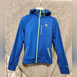 Abercrombie Fitch Sweatshirt Mens Medium Muscle Y2K Full Zip Hoodie Blue Vintage